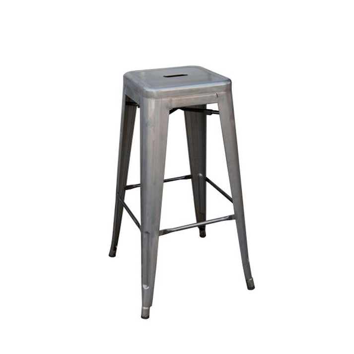 RELIX Σκαμπό Bar-Pro H.67cm, Στοιβαζόμενο, Μέταλλο Βαφή Metal με Διακοσμητική Σκουριά