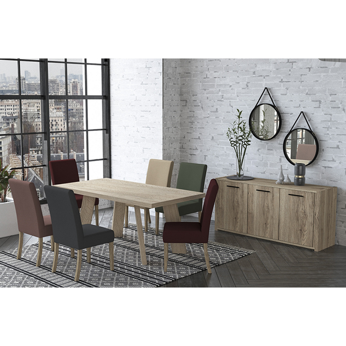 BONDI-CITY ΤΡΑΠΕΖΙ SONOMA ΣΚΟΥΡΟ 180x90x75