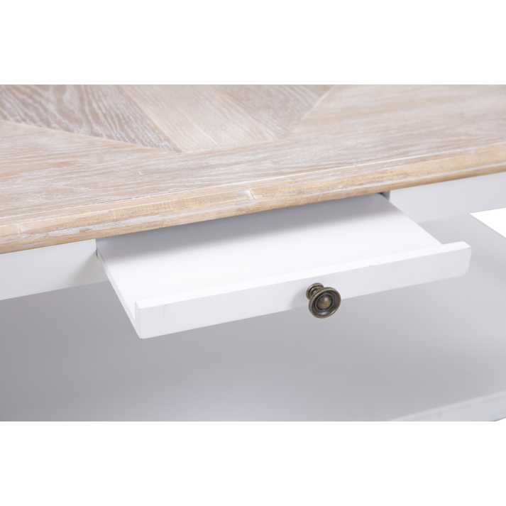 HISTORY COFFEE TABLE ΛΕΥΚΟ ΦΥΣΙΚΟ 125x64x50
