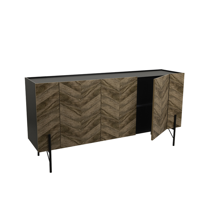 PARKE ΜΠΟΥΦΕΣ ΜΑΥΡΟ ΦΥΣΙΚΟ ΜΕ PATTERN 160x43x80
