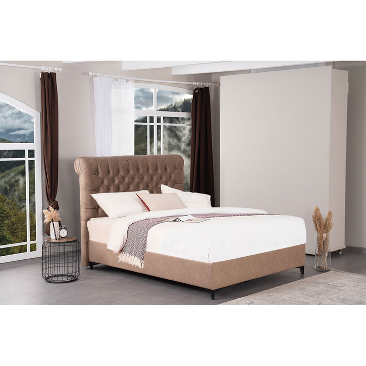 CHESTER ΚΡΕΒΑΤΙ ΜΕ ΑΠΟΘΗΚ. ΧΩΡΟ (ΓΙΑ ΣΤΡΩΜΑ 160x200cm) PURO 14-619 223x160x138