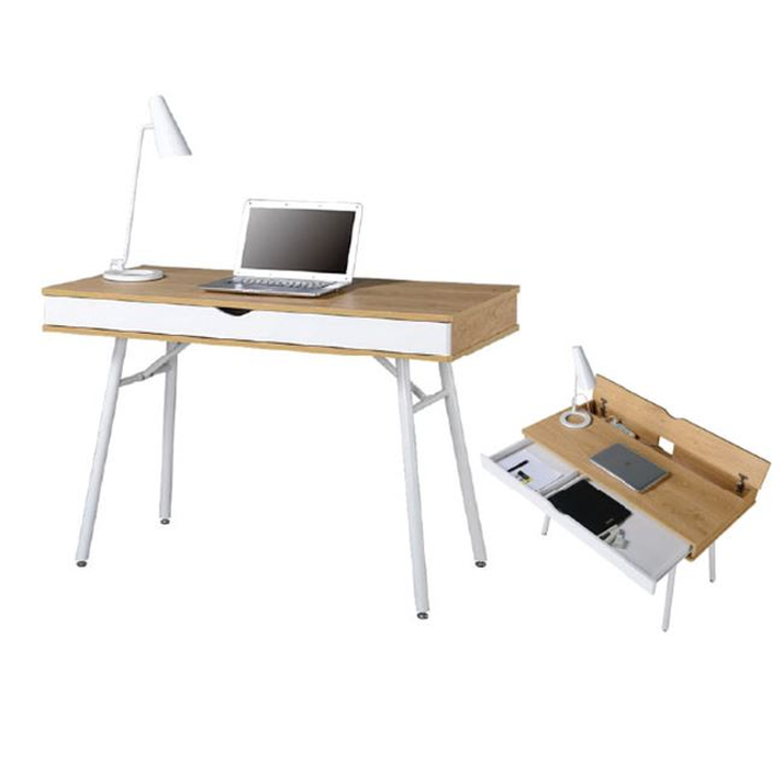 ΓΡΑΦΕΙΟ Η/Υ Μέταλλο Βαφή Άσπρο, Melamine Beech