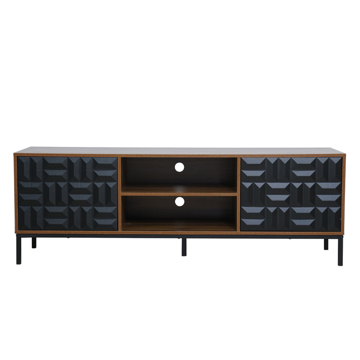 ZUMA TV STAND ΚΑΡΥΔΙ ΜΑΥΡΟ 160x40x54.5