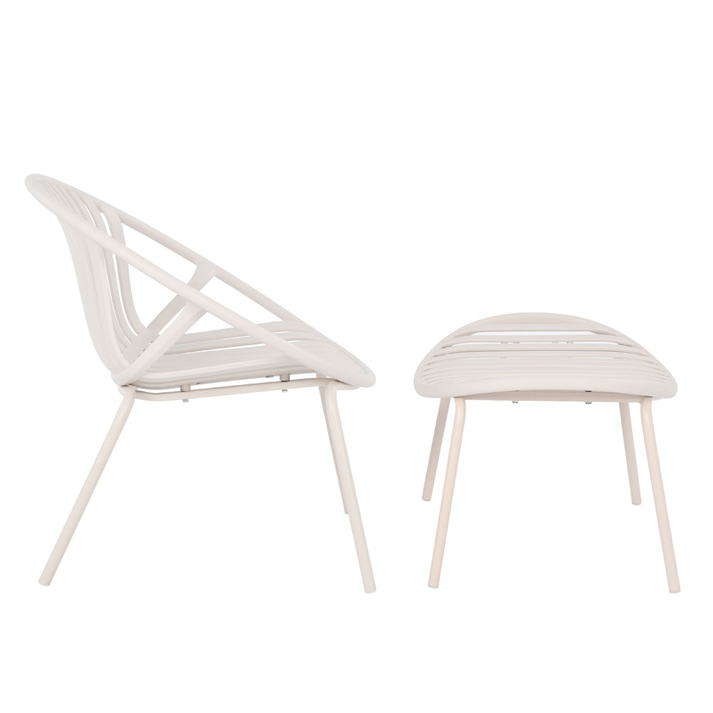 NADIN ΠΟΛΥΘΡΟΝΑ SET 2ΤΕΜ OFF WHITE 80x61.5x73