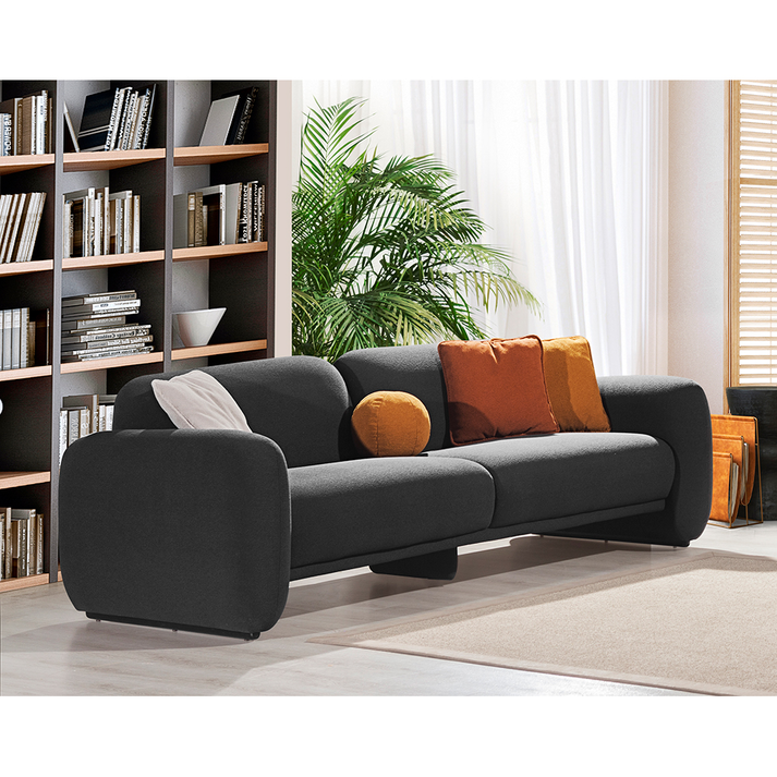 PUFFY ΚΑΝΑΠΕΣ 3ΘΕΣΙΟΣ ΓΚΡΙ ΣΚΟΥΡΟ 240x110x85
