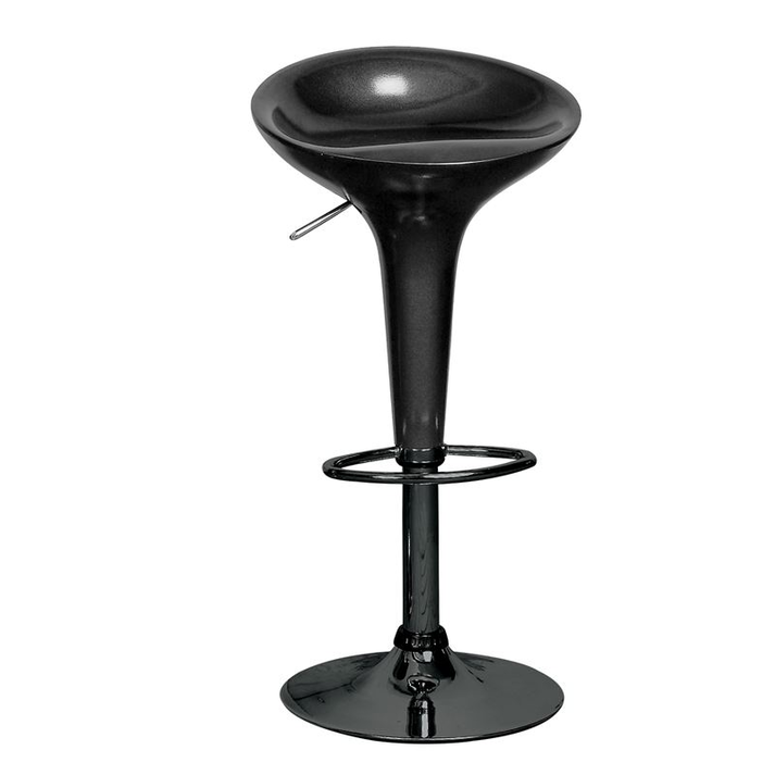 DISCO Σκαμπό BAR, Μέταλλο Βαφή Μαύρο, ABS Μαύρο, Ύψος Ρυθμιζόμενο, Περιστρεφόμενο