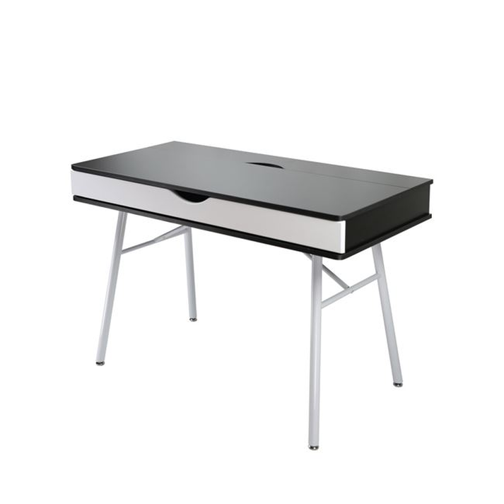 ΓΡΑΦΕΙΟ Η/Υ Μέταλλο Βαφή Άσπρο, Melamine Wenge