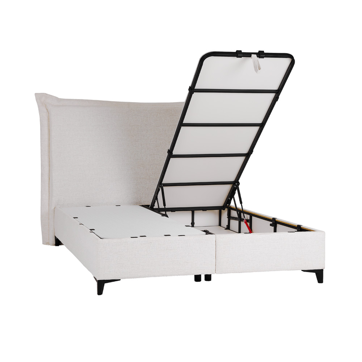 LONGWAVE ΚΡΕΒΑΤΙ ΜΕ ΑΠΟΘΗΚ. ΧΩΡΟ (ΓΙΑ ΣΤΡΩΜΑ 160x200cm) OFF WHITE 06-900 207x180x140