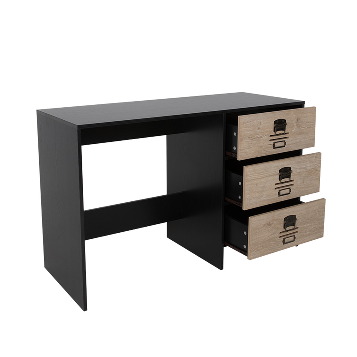 BLACKLY SLOT ΓΡΑΦΕΙΟ 3ΣΥΡΤΑΡΙΑ ΜΑΥΡΟ OAK SONOMA DECAPE 120x48x76.5