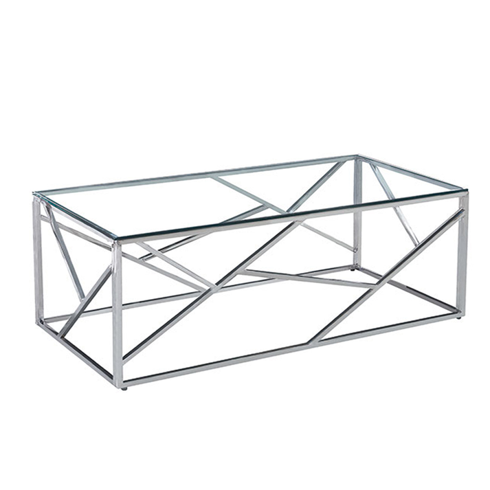 BONSAI COFFEE TABLE ΑΣΗΜΙ ΔΙΑΦΑΝΟ 120x60x40