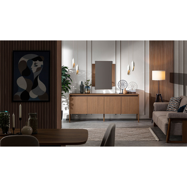 WOOD ΜΠΟΥΦΕΣ 4ΠΟΡΤΕΣ ΚΑΡΥΔΙ 200x45x81