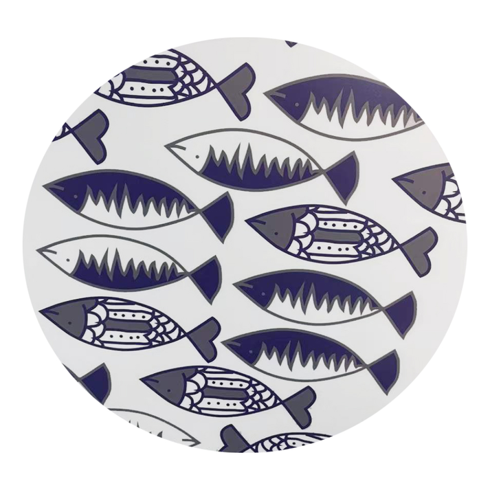 FISHY COFFEE TABLE ΠΟΛΥΧΡΩΜΟ ΜΕ PATTERN ΛΕΥΚΟ 75x75x37.5