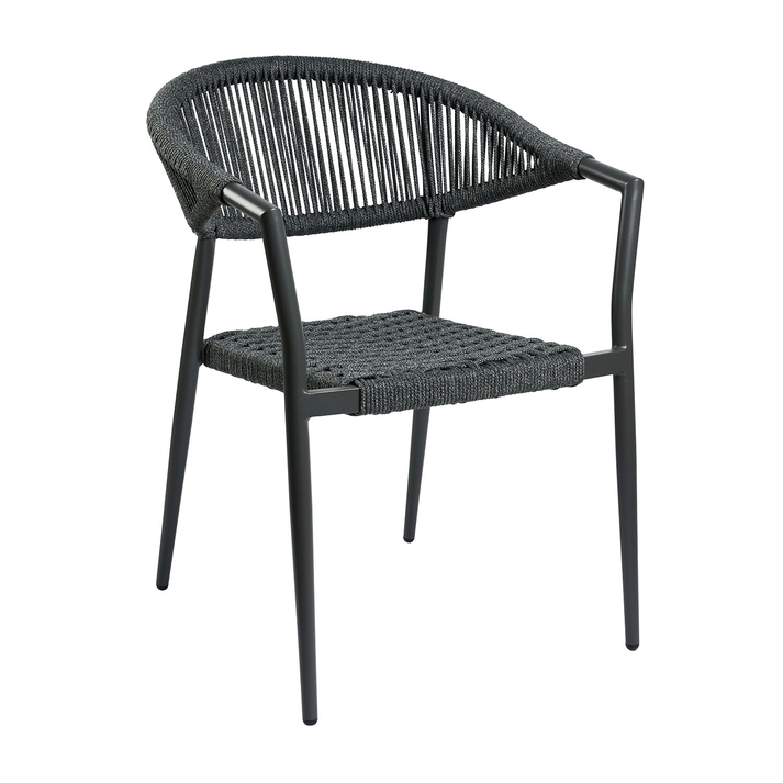 Πολυθρόνα Oggi με Γκρι σχοινί 55.5 x 59 x 78.5