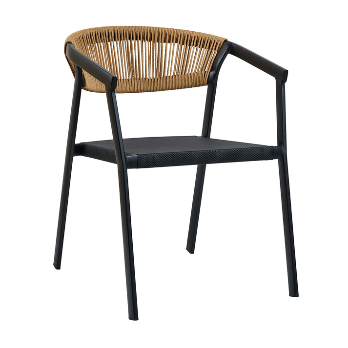 Πολυθρόνα Cactus-TX φυσικό με μαύρο σκελετό 57 x 64.5 x 76