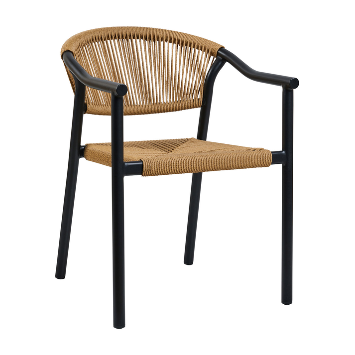 Πολυθρόνα Aloha φυσικό με μαύρο σκελετό 55.5 x 60.5 x 77.5