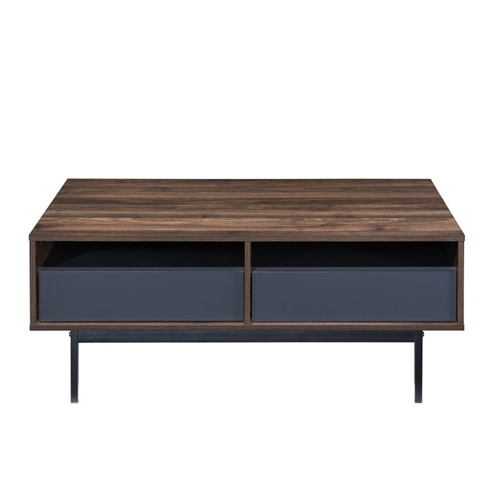 GROOVES COFFEE TABLE 2ΣΥΡΤΑΡΙΑ ΚΑΡΥΔΙ ΓΚΡΙ 110x60x45