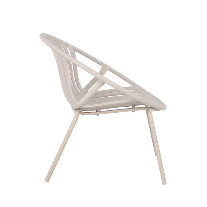 NADIN ΠΟΛΥΘΡΟΝΑ SET 2ΤΕΜ OFF WHITE 80x61.5x73