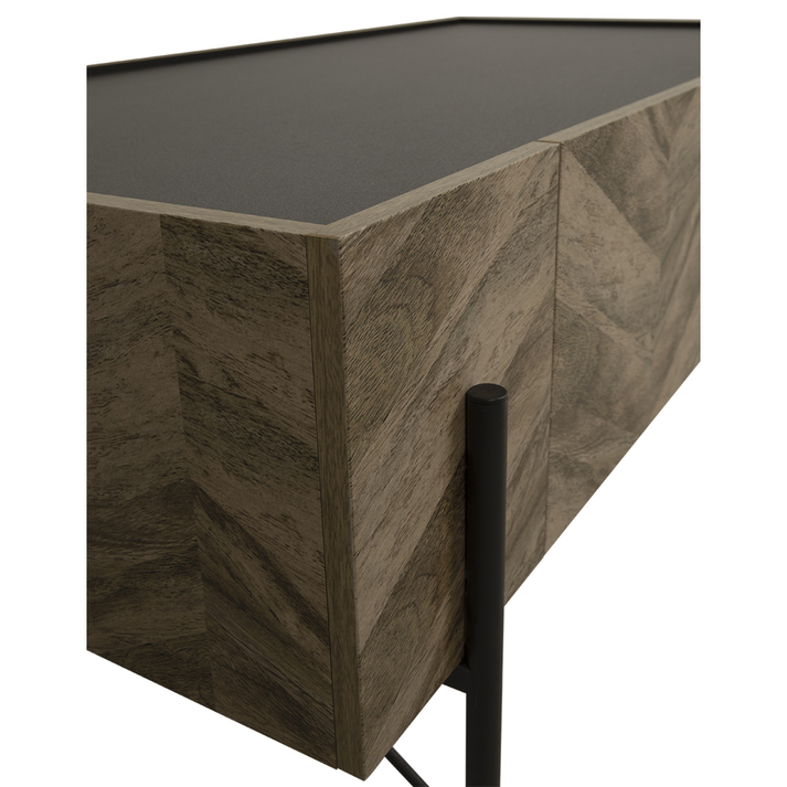 PARKE COFFEE TABLE ΜΑΥΡΟ ΦΥΣΙΚΟ ΜΕ PATTERN ΜΑΥΡΟ 120x63x45