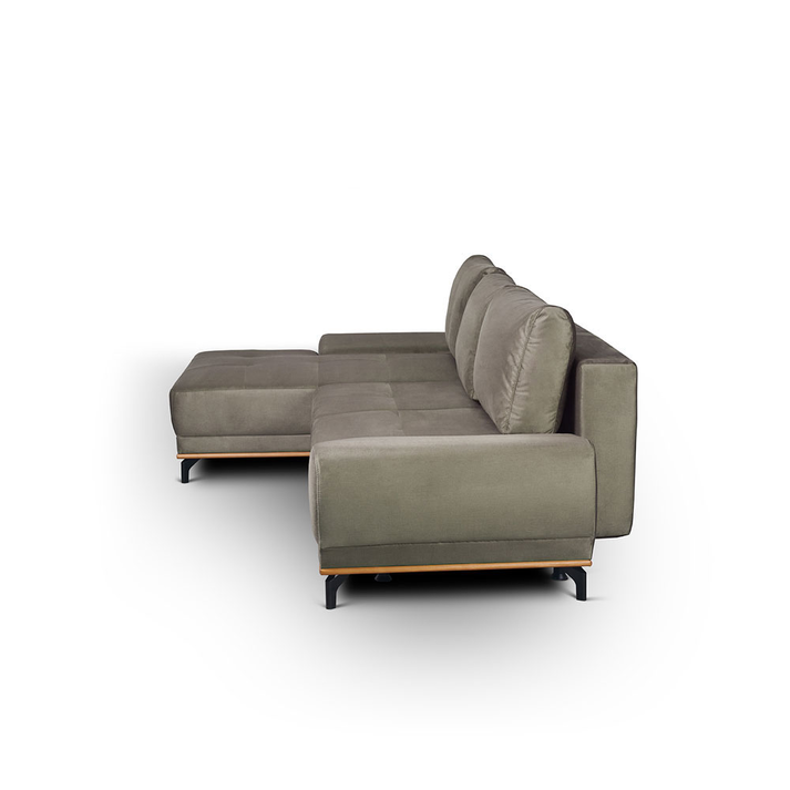 NATURA ΚΑΝΑΠΕΣ ΚΡΕΒΑΤΙ ΓΩΝΙΑ ΑΡΙΣΤΕΡΗ TAUPE 283x164x90