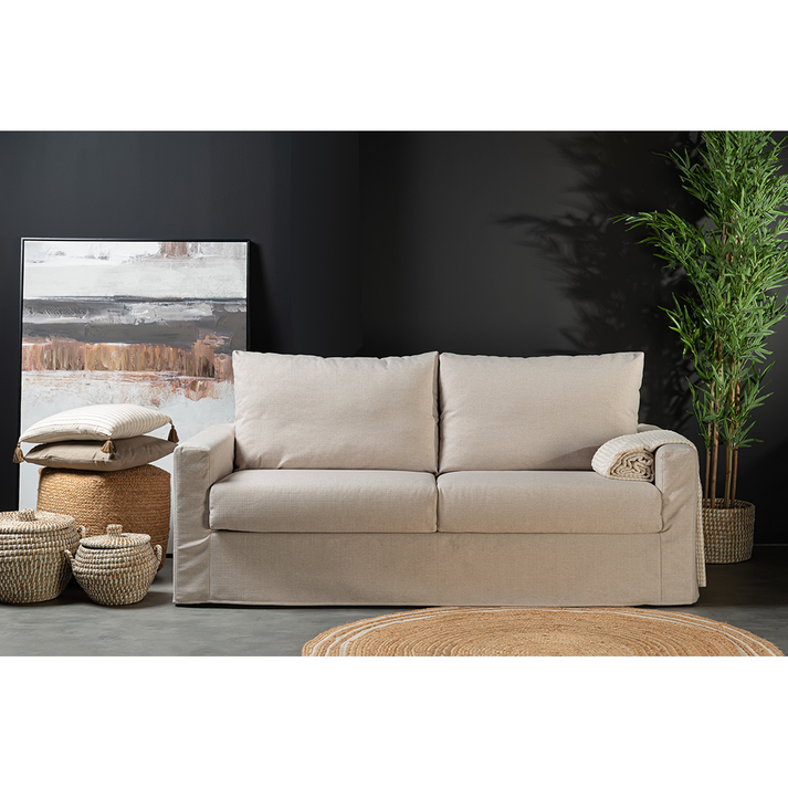 ITHAKI ΚΑΝΑΠΕΣ ΚΡΕΒΑΤΙ 3ΘΕΣΙΟΣ BEIGE 190x94x90