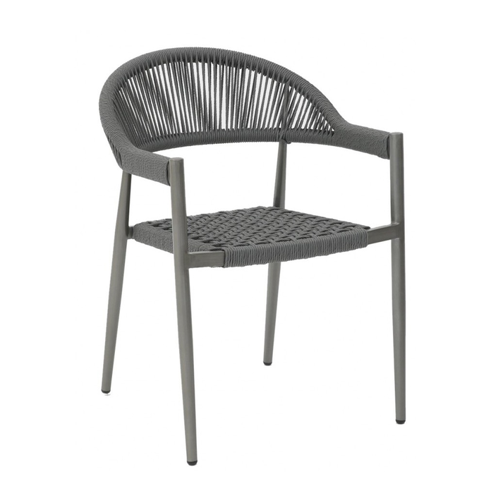 Adina Πολυθρόνα Αλουμινίου Rope Ανθρακί 56x58x78