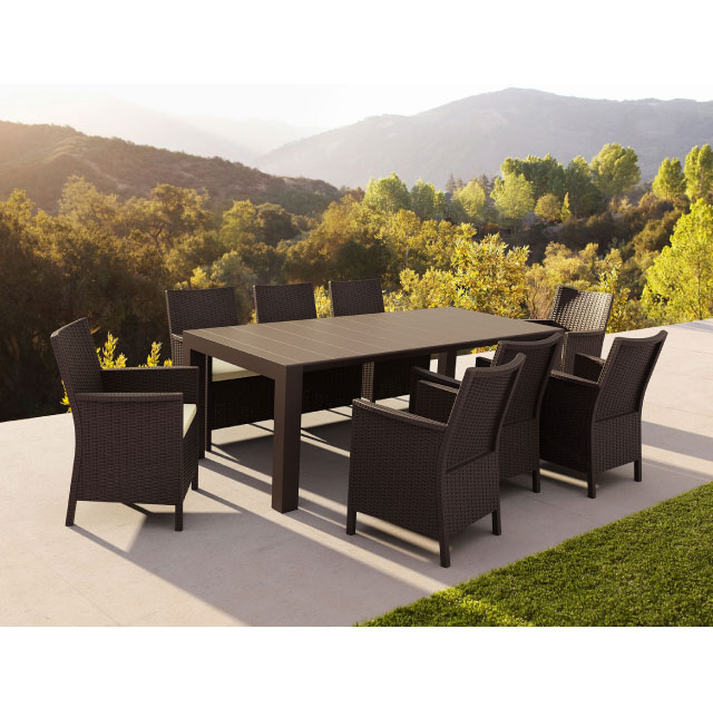 VEGAS BROWN 100X180/220Χ75εκ. ΕΠΕΚΤ.ΤΡΑΠΕΖΙ