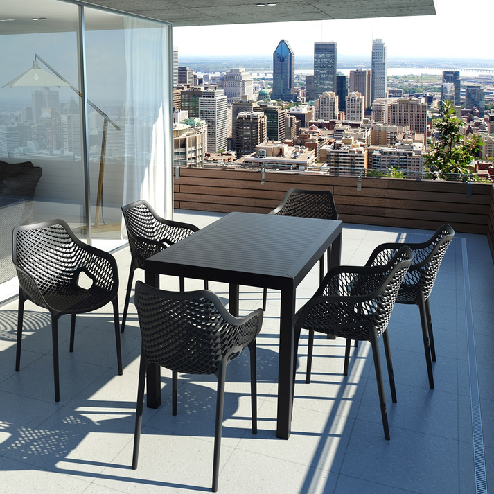 AIR ΤΡΑΠΕΖΙ 180Χ90Χ74εκ. BLACK LAMINATE 12mm