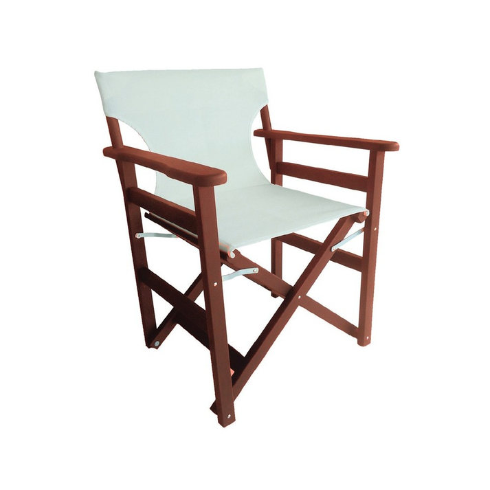 Πολυθρόνα σκηνοθέτη K501 ύφασμα λευκό 60cm x 55cm x (84)45cm