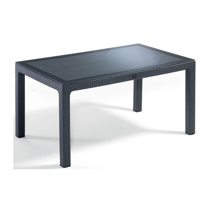 Defence150 τραπέζι Ανθρακί με τζάμι 150x90x75cm