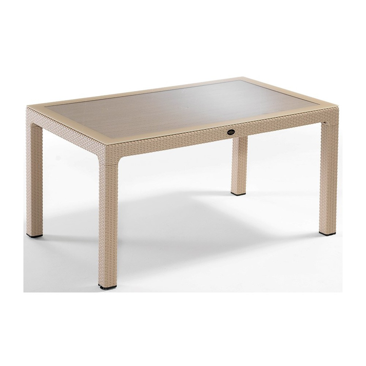 Defence150 τραπέζι Cappuccino με τζάμι 150x90x75cm