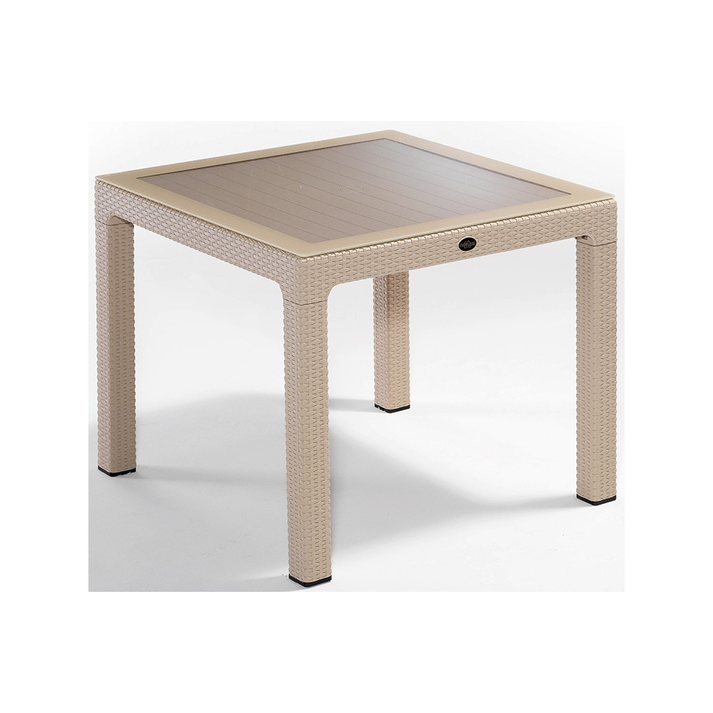 Defence 90 τραπέζι Cappuccino με τζάμι 90x90x75cm