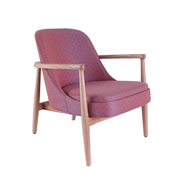 Paw ξύλινη lounge πολυθρόνα Σομόν-Γκρί Φυσικό 66x75x77(43)cm