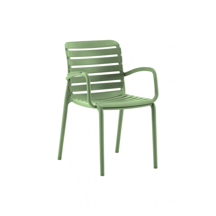 Parma Πολυθρόνα Πολυπροπυλενίου Πράσινη 56x56x47/82cm