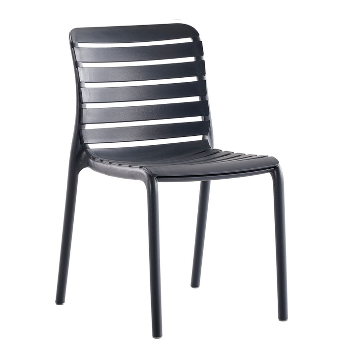 Parm Καρέκλα Πολυπροπυλενίου Ανθρακί 47x56x47/82cm