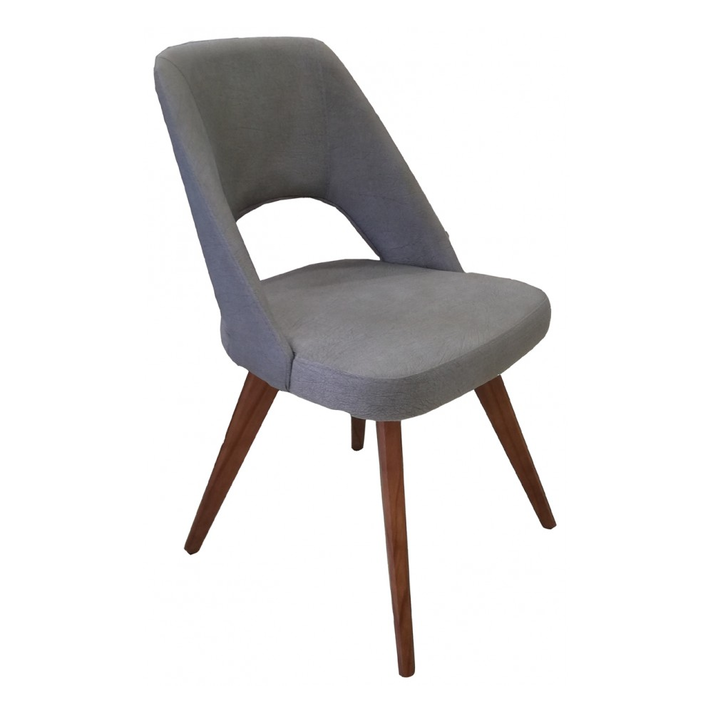 Amelia Ξύλινη Καρέκλα Γκρί Δερματίνη 48x46xH46-85cm 