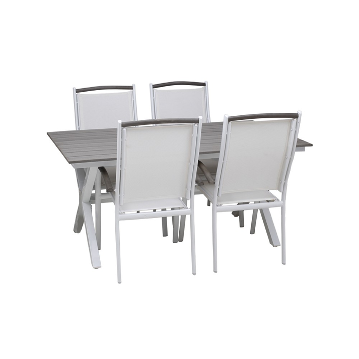 Mediterraneo τραπεζαρία 160x90x75cm Λευκο με 4 καρεκλες