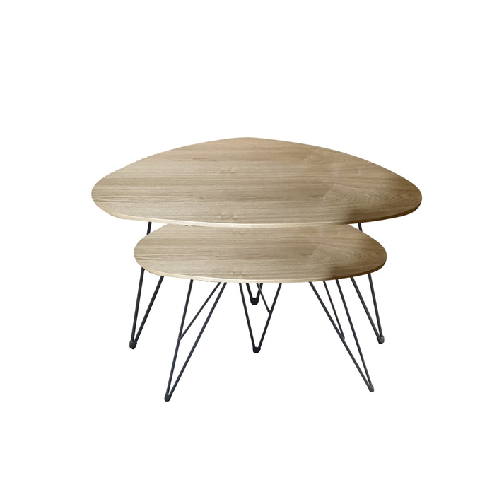 HAGUE coffee table set 2τμχ ΦΥΣΙΚΟ T1: 116x66xH45cm / T2: 75x43xH39cm