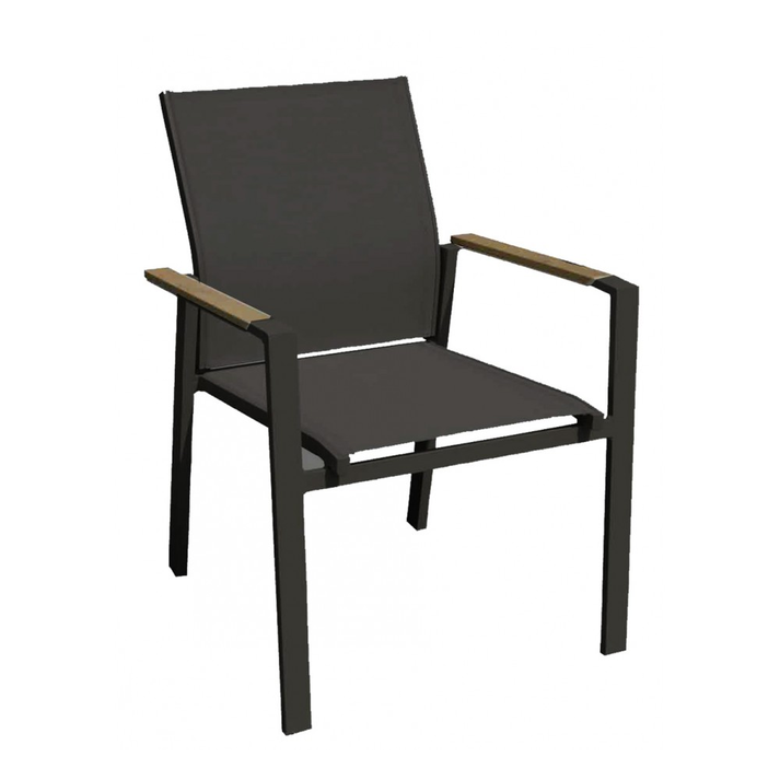 Dupont Πολυθρόνα Αλουμινίου Ανθρακί 57x66x87cm