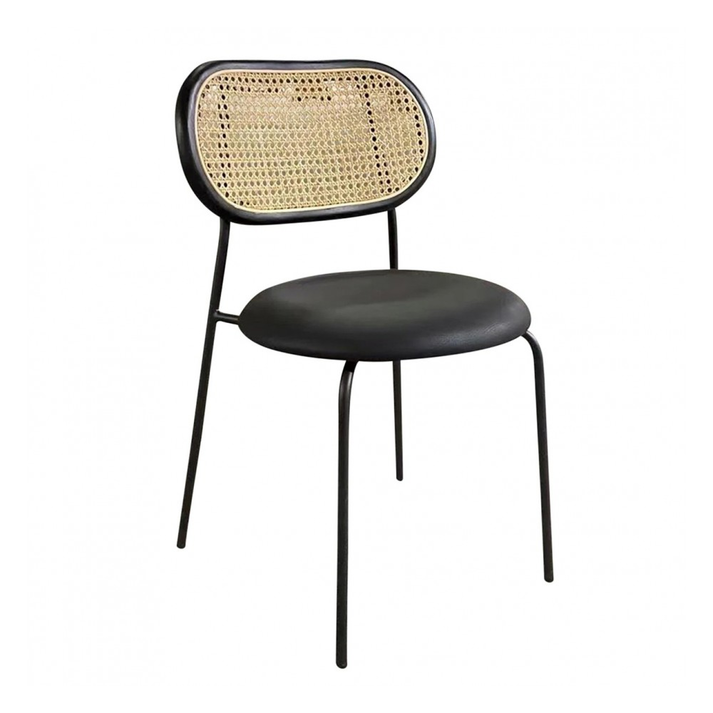 Mila Καρέκλα Μεταλλική με Ψάθα στην Πλάτη 45x48xH43/76cm