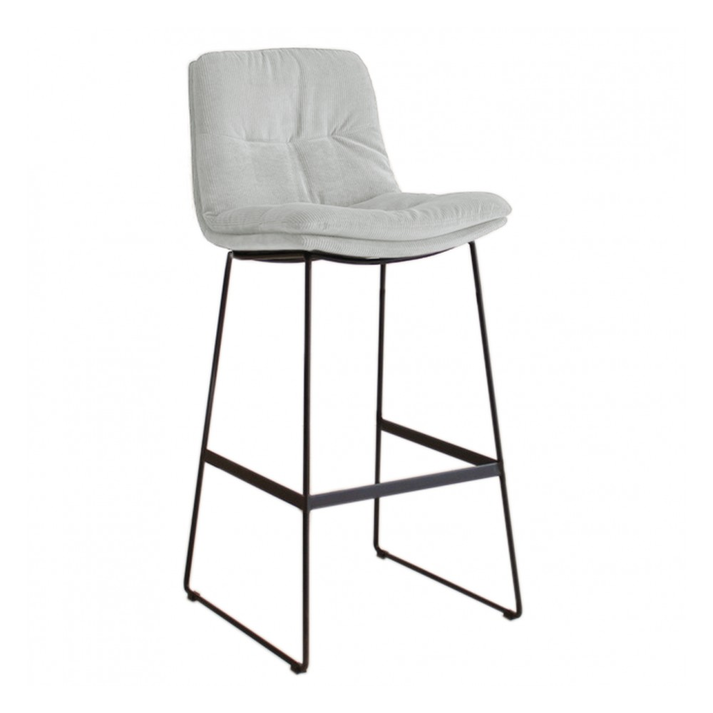 Miller Σκαμπό Ανοιχτό Γκρί Μέταλλο 45x52x93(65)cm