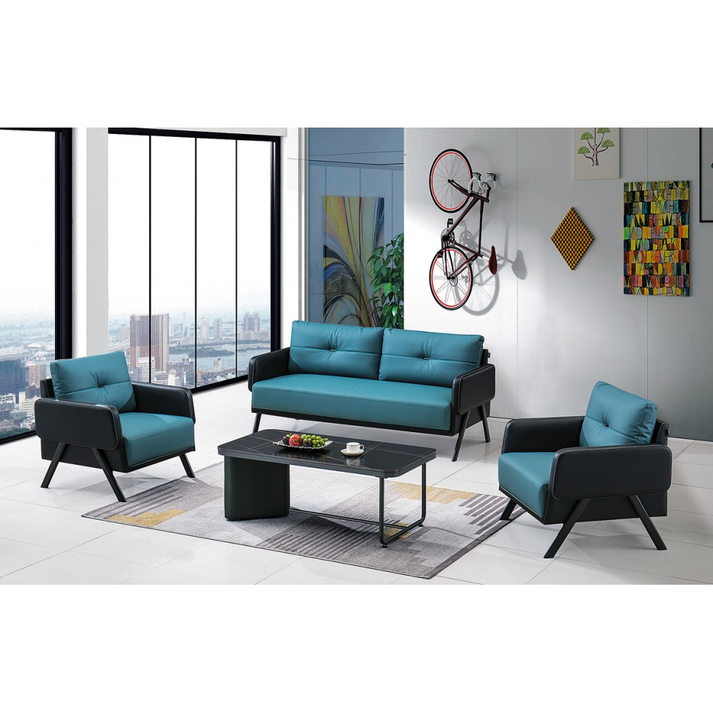 Contour S/3 set μεταλλικό μαύρο Καναπές 180x75x81 Πολυθρόνα 80x75x81