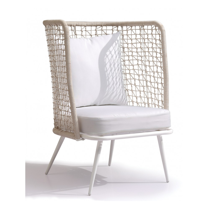 Malawi πολυθρόνα lounge μεταλλική με rope