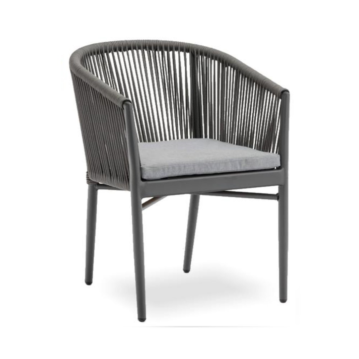 Verni πολυθρόνα αλουμινίου - rope  Ανθρακί 57x63x77