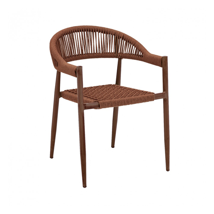 Adina πολυθρόνα αλουμινίου-rope terracotta