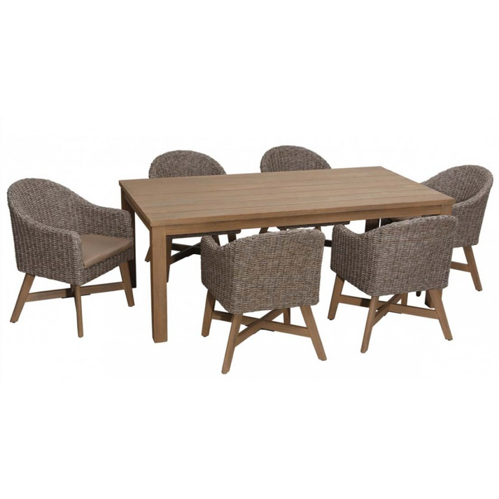 Garment ξύλινη τραπεζαρία 200x100x76 καφέ