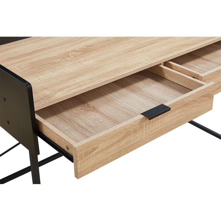 HOMI ΓΡΑΦΕΙΟ 2ΣΥΡΤΑΡΙΑ ΦΥΣΙΚΟ ΜΑΥΡΟ 123x60x86
