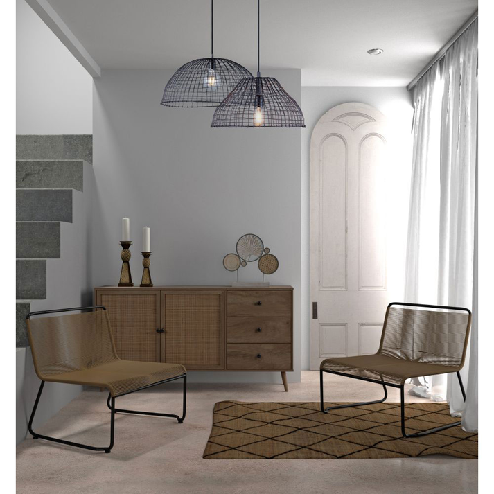 AMMOS ΜΠΟΥΦΕΣ 3ΣΥΡΤΑΡΙΑ ΦΥΣΙΚΟ ΜΕ RATTAN 150x39x79