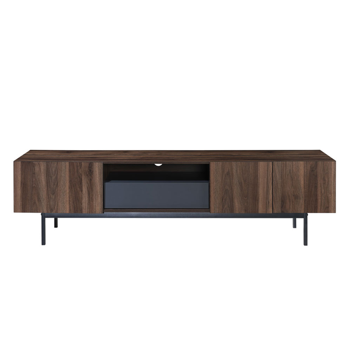 GROOVES TV STAND 3ΠΟΡΤΕΣ 1ΣΥΡΤΑΡΙ ΚΑΡΥΔΙ ΓΚΡΙ 180x40x50