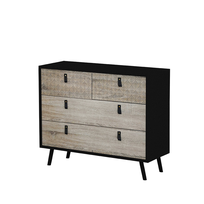 OMNIA ΣΥΡΤΑΡΙΕΡΑ ΜΑΥΡΟ SONOMA ΜΕ PATTERN 98.5x39x81.5