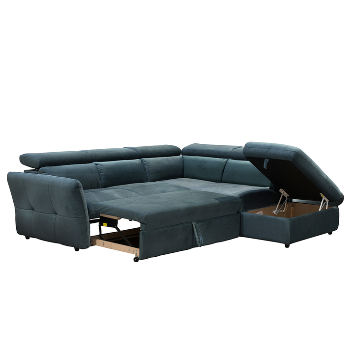 MONSERAT ΚΑΝΑΠΕΣ ΚΡΕΒΑΤΙ ΓΩΝΙΑ ΔΕΞΙΑ PETROL 254x224x90